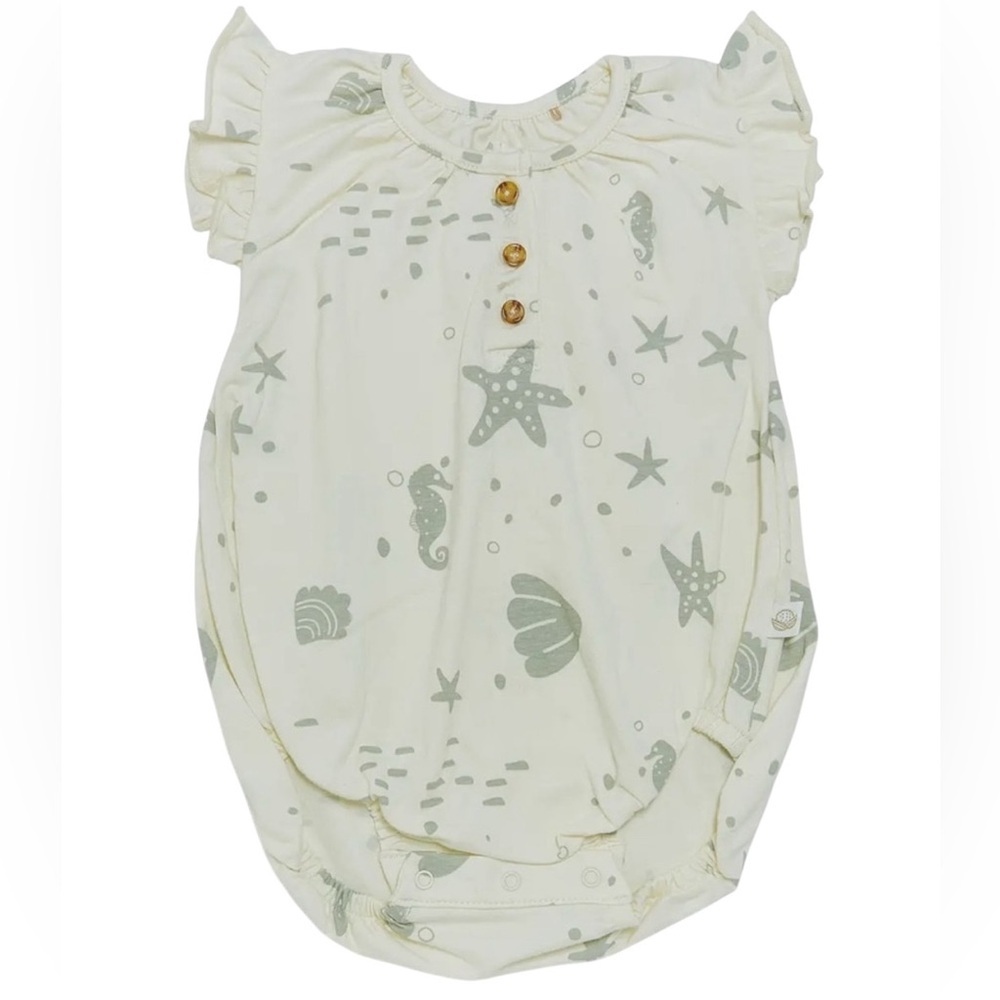 Kudaa organic flutter onesie, sz 3-6 months, New